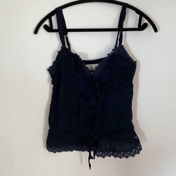 Abercrombie & Fitch lace dark blue tank top - Picture 1 of 5